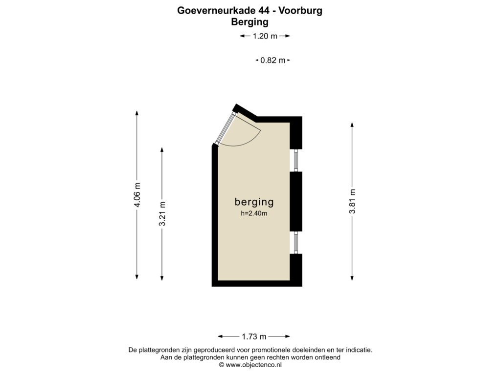 View floorplan of BERGING of Goeverneurkade 44