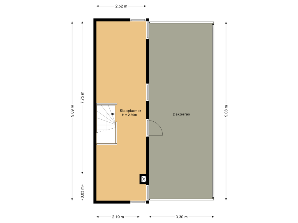 View floorplan of Tweede verdieping of Spakenburglaan 19