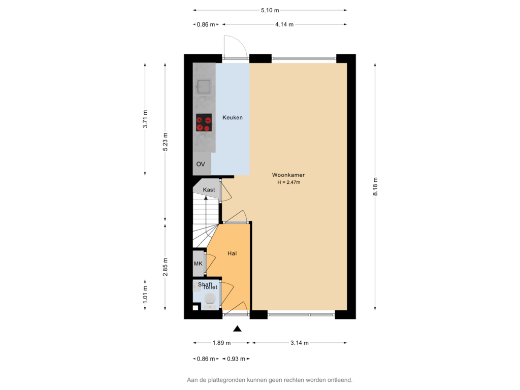 Bekijk plattegrond van Begane grond van Veluws Hof 19