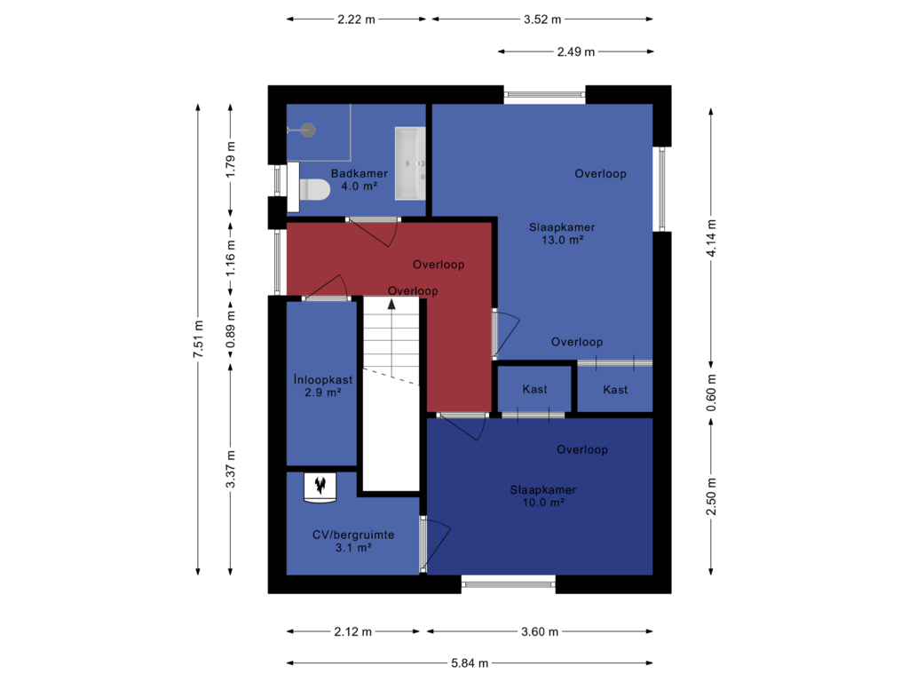 Bekijk plattegrond van Eerste verdieping van Wandgreppel 4