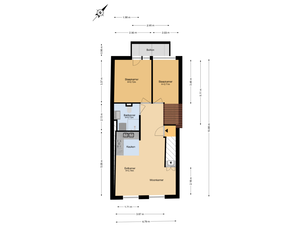 Bekijk plattegrond van 1e Verdieping van Lange Herenvest 104-C1