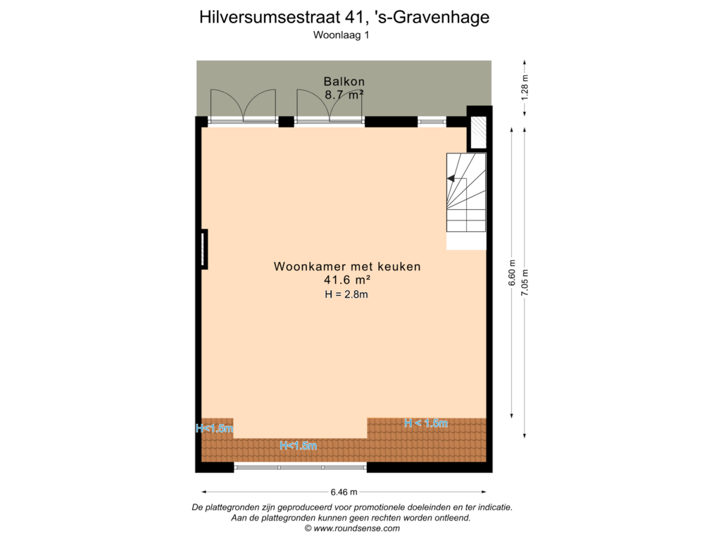 Bekijk plattegrond van Woonlaag 1 van Hilversumsestraat 41