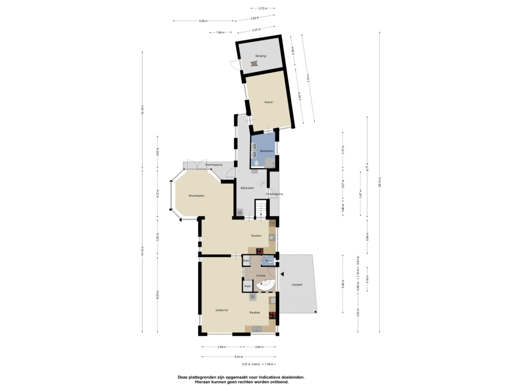 Bekijk plattegrond van Begane Grond van Noorderdwarsvaart 161