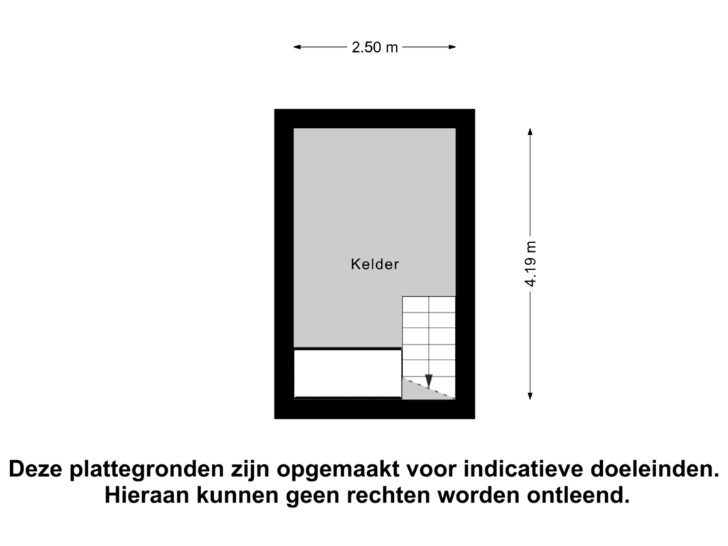 Bekijk plattegrond van Kelder van Noorderdwarsvaart 161