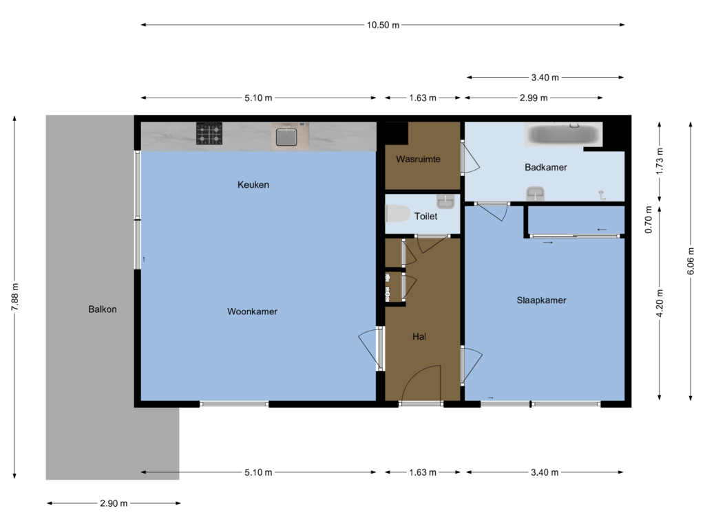 View floorplan of Begane grond of Voorsterbeeklaan 20