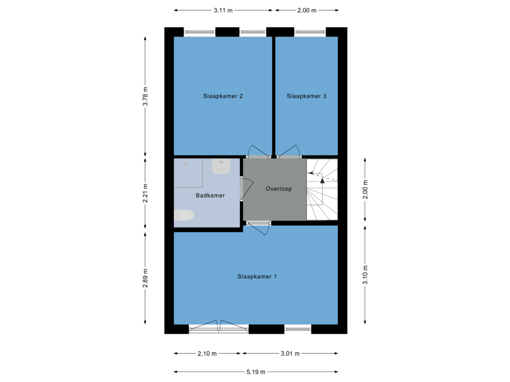 Bekijk plattegrond van Eerste Verdieping van Anna Blamanstraat 9