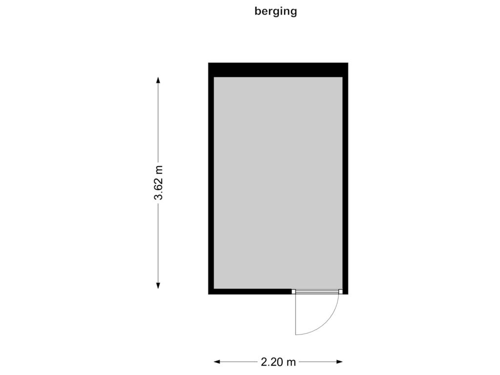 View floorplan of berging of Stationsstraat 58