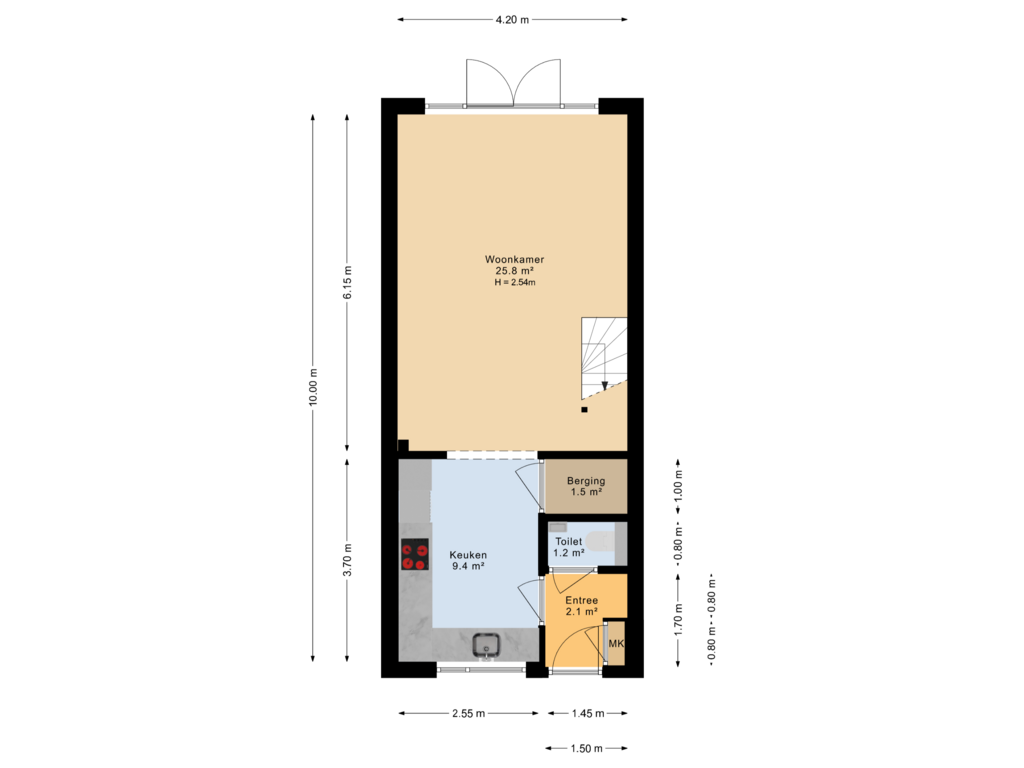 Bekijk plattegrond van Begane grond van Jhr F J J van Eijsingastraat 4