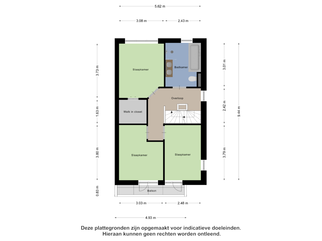 View floorplan of Eerste Verdieping of Honingzoet 23