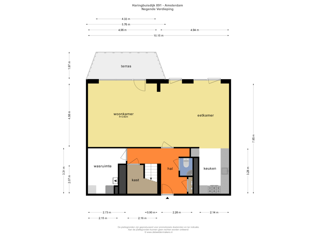 View floorplan of NEGENDE VERDIEPING of Haringbuisdijk 891