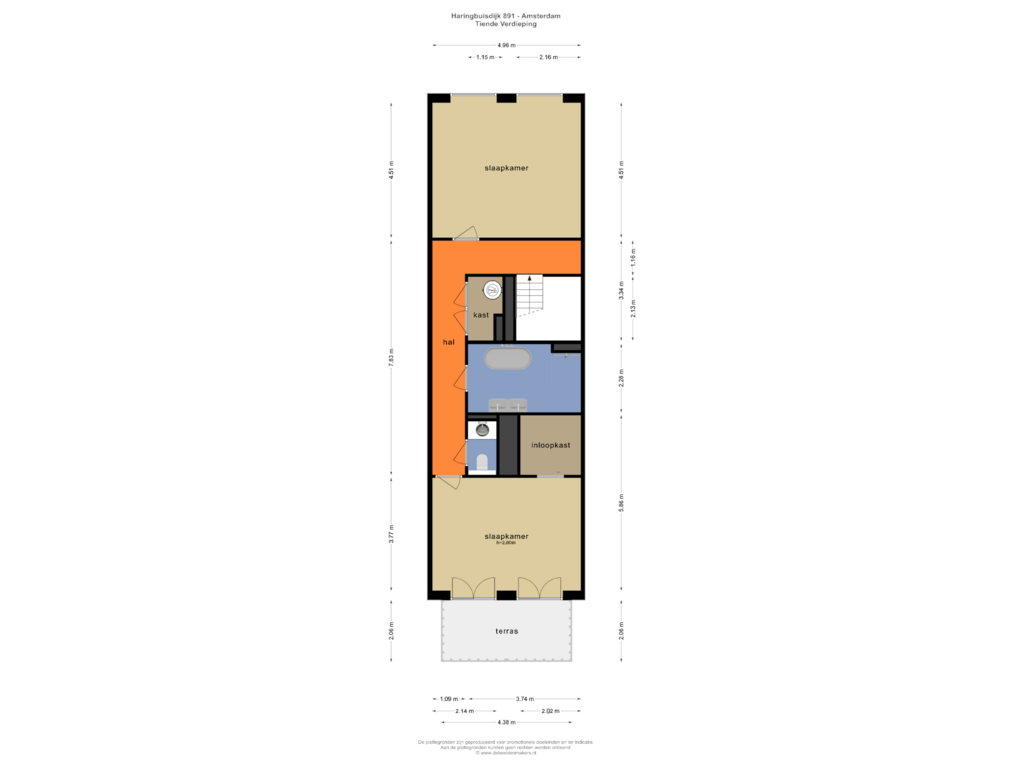 View floorplan of TIENDE VERDIEPING of Haringbuisdijk 891