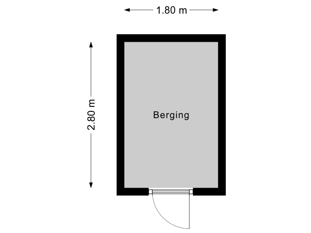 View floorplan of Berging of Valkenburgerstraat 190-G