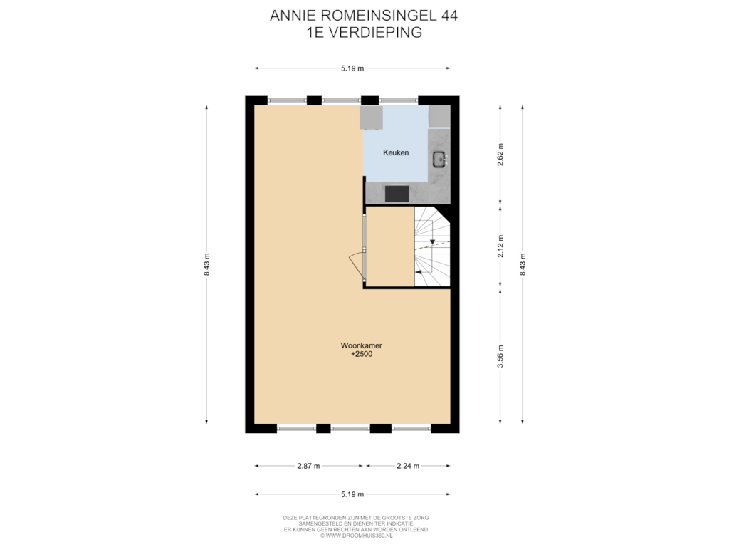 Bekijk plattegrond van 1E Verdieping van Annie Romeinsingel 44