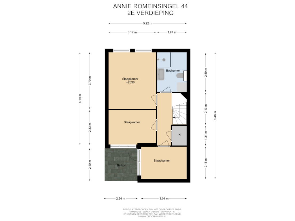 Bekijk plattegrond van 2E Verdieping van Annie Romeinsingel 44