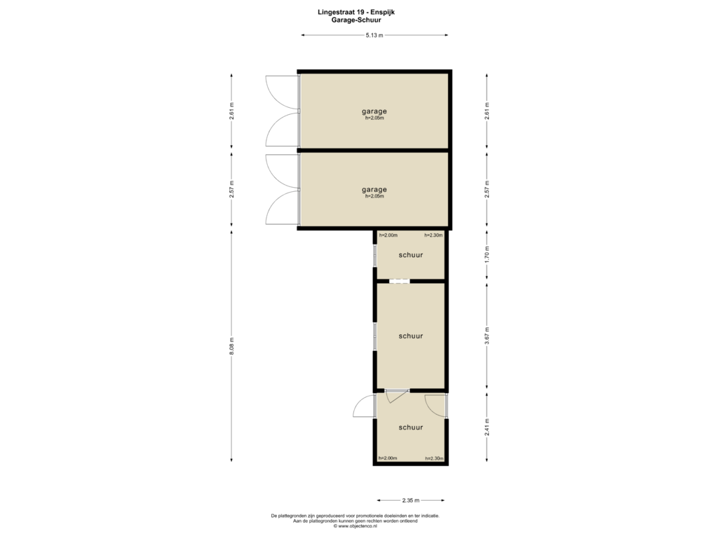 Bekijk plattegrond van Garage-Schuur van Lingestraat 19