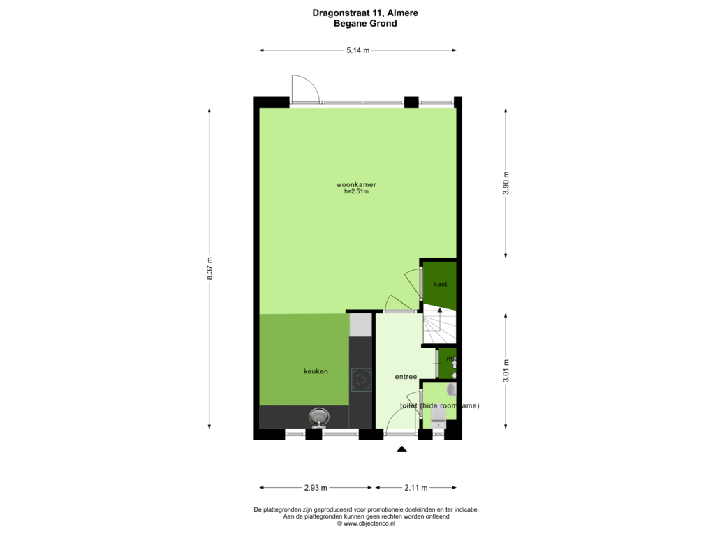 View floorplan of Begane Grond of Dragonstraat 11