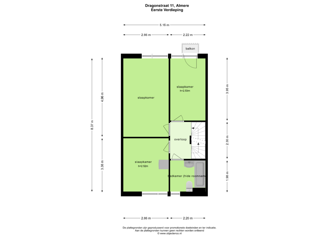 View floorplan of Eerste Verdieping of Dragonstraat 11