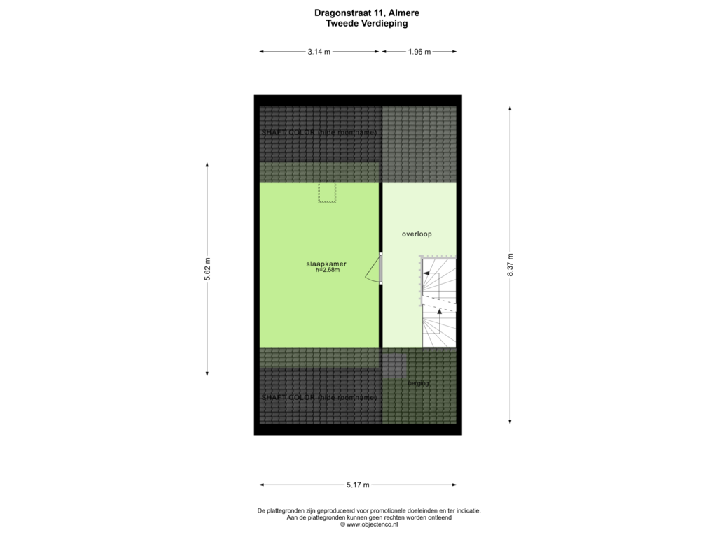 View floorplan of Tweede Verdieping of Dragonstraat 11