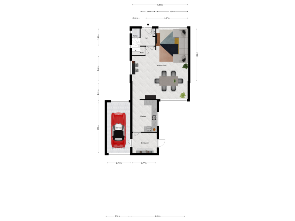 Bekijk plattegrond van Begane grond van Pater Rommelaan 18