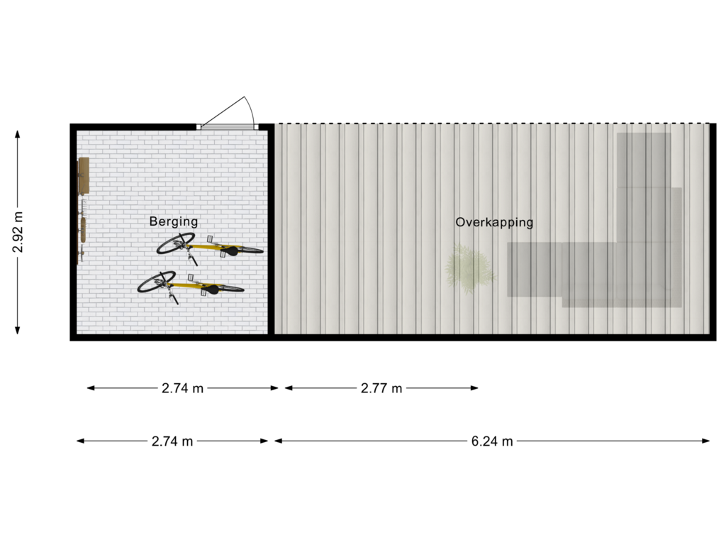 Bekijk plattegrond van Berging / Overkapping van Pater Rommelaan 18