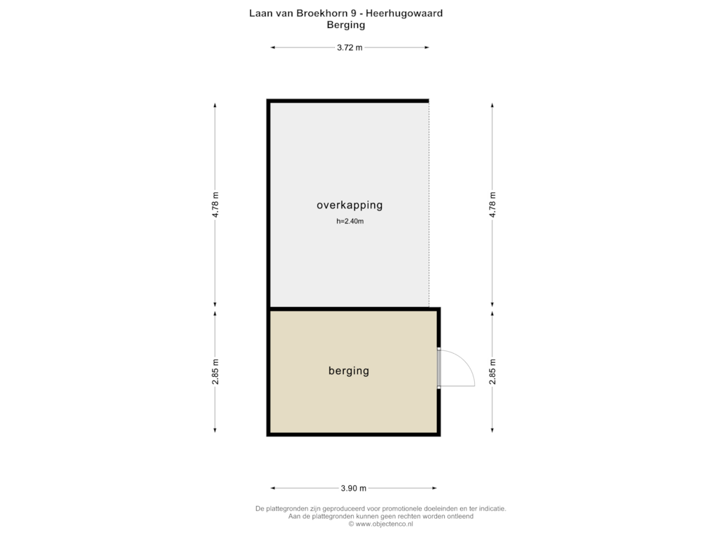 Bekijk plattegrond van BERGING van Laan van Broekhorn 9