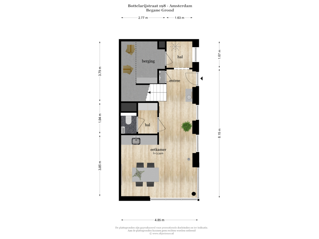 View floorplan of Begane Grond of Bottelarijstraat 198