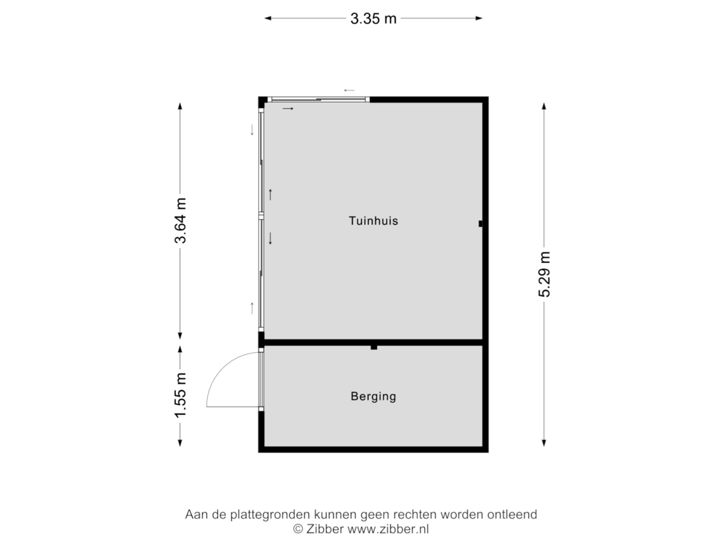 Bekijk plattegrond van Tuinhuis van Buurserstraat 262