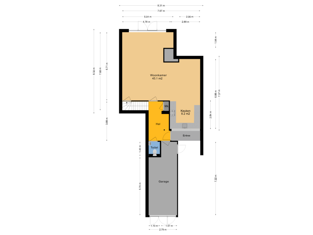 Bekijk plattegrond van Begane grond van van Leeuwenhoekstraat 112