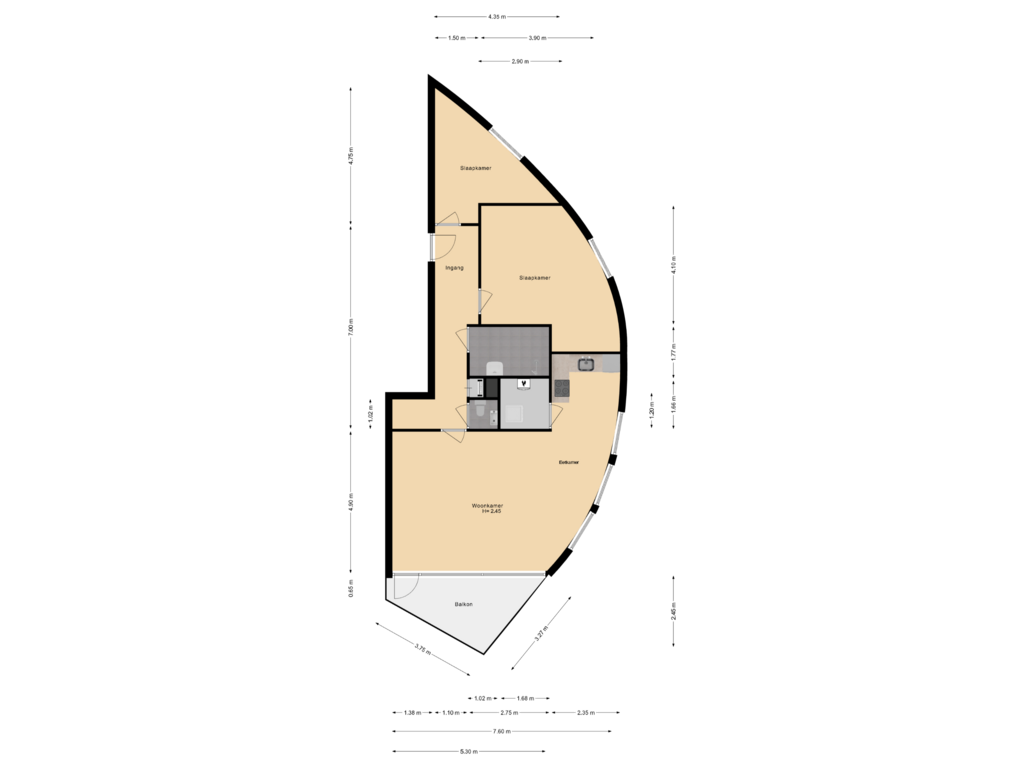 Bekijk plattegrond van Appartement van Poortweide 58