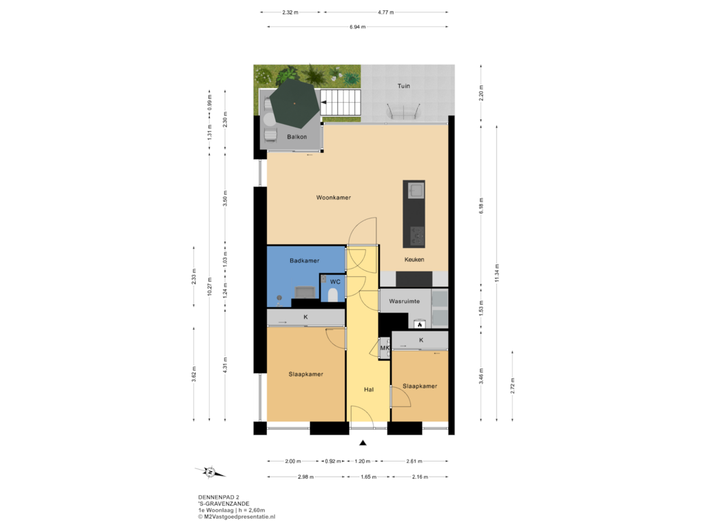 Bekijk plattegrond van 1e Woonlaag van Dennenpad 2