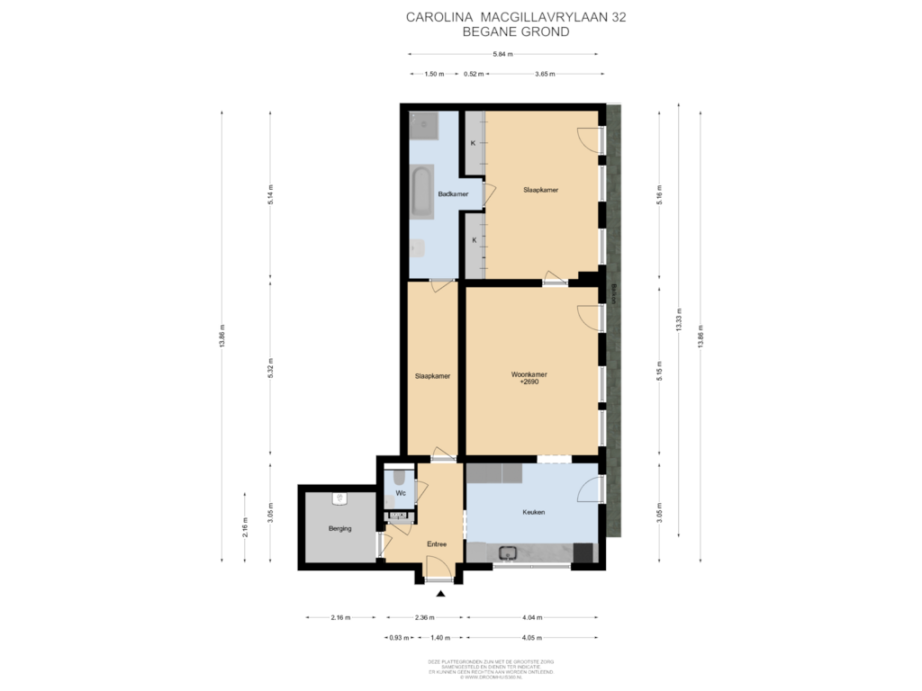 View floorplan of Begane grond of Carolina MacGillavrylaan 32