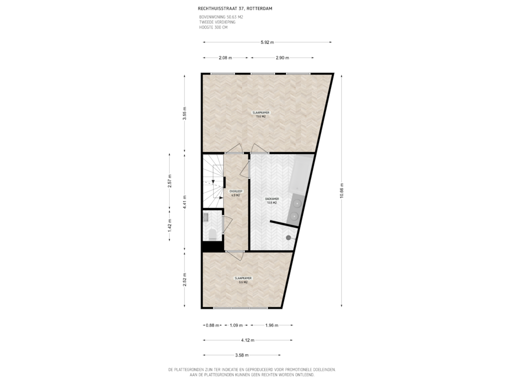 Bekijk plattegrond van 2e verdieping van Rechthuisstraat 37