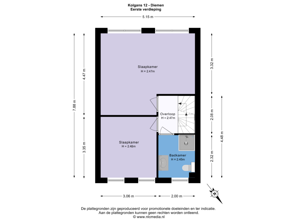 View floorplan of Eerste verdieping of Kolgans 12