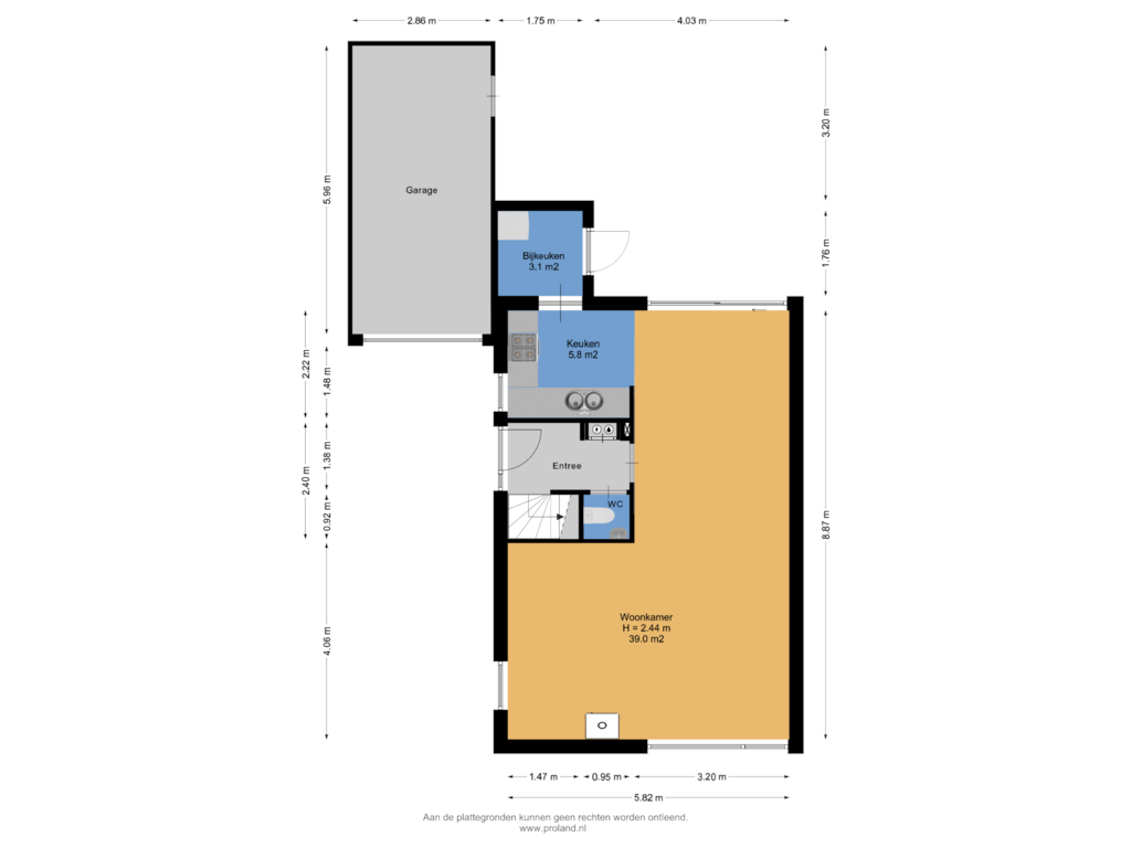 View floorplan of Begane Grond of Postduif 7