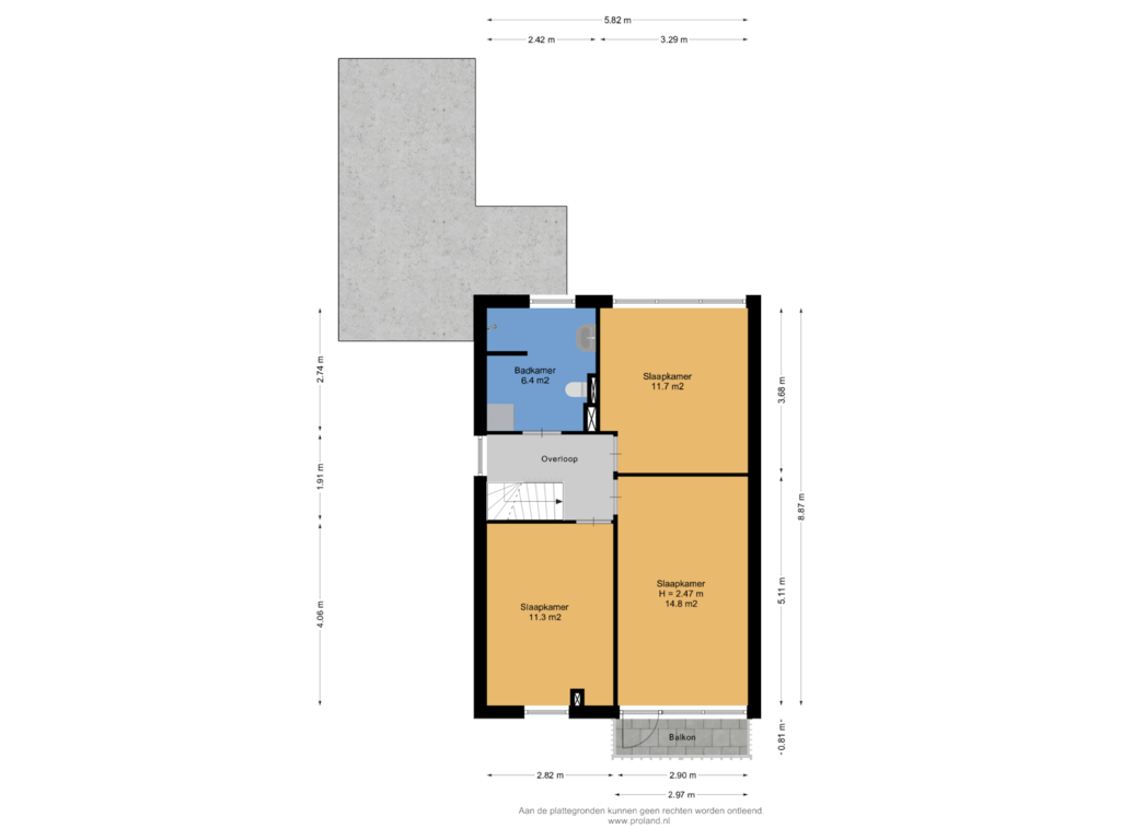 View floorplan of 1e Verdieping of Postduif 7