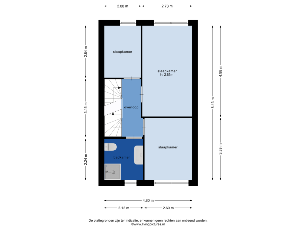 Bekijk plattegrond van 1e verdieping van Nefriet 19