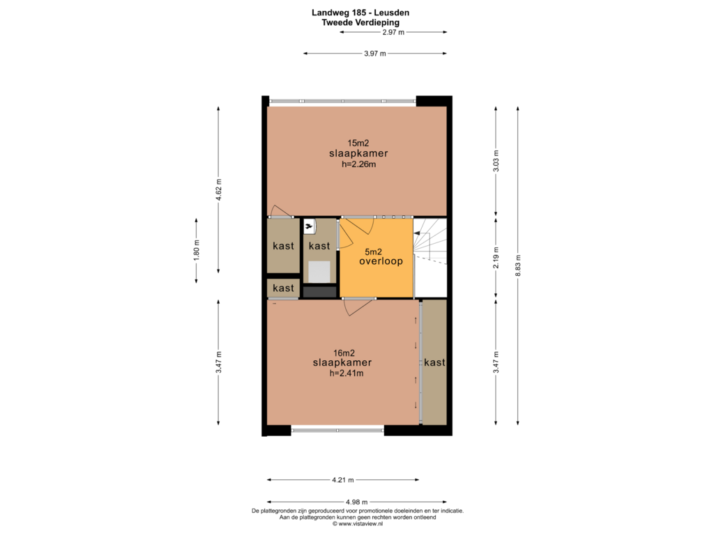 View floorplan of TWEEDE VERDIEPING of Landweg 185