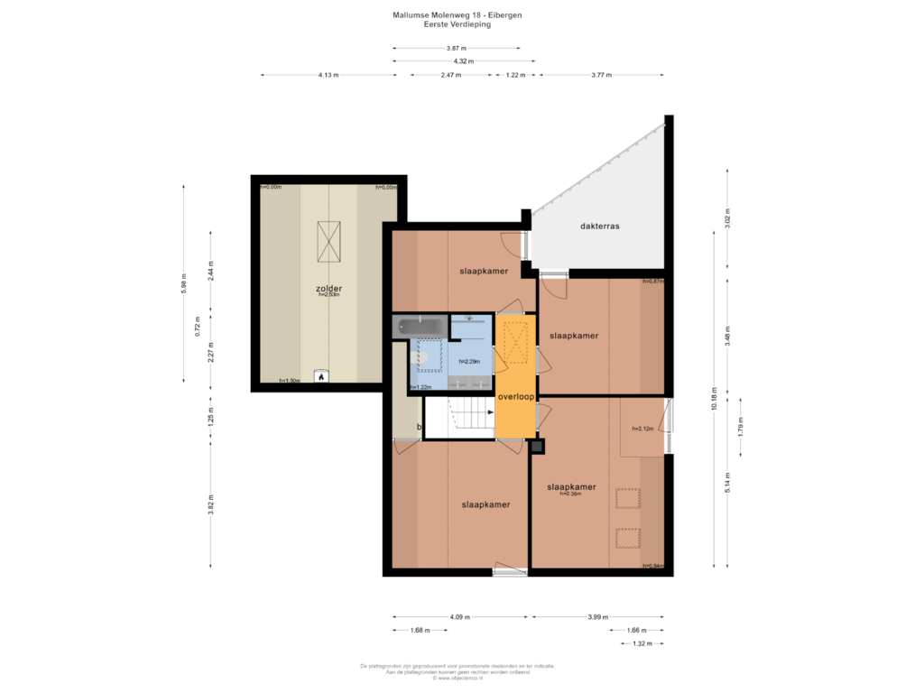 Bekijk plattegrond van EERSTE VERDIEPING van Mallumse Molenweg 18