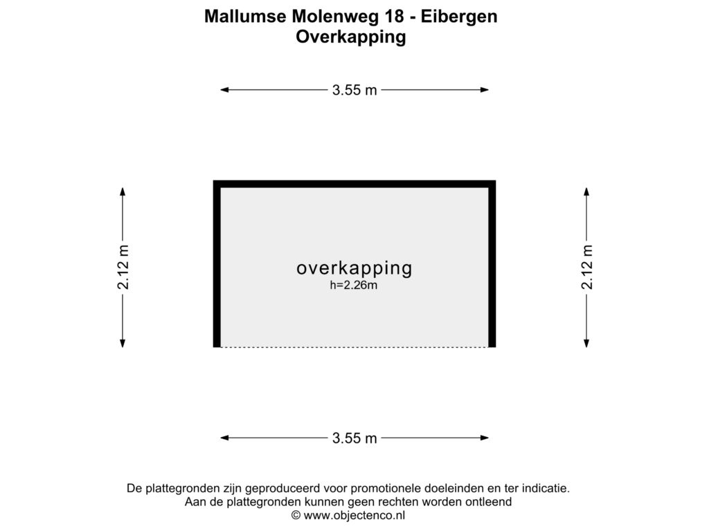 Bekijk plattegrond van OVERKAPPING van Mallumse Molenweg 18