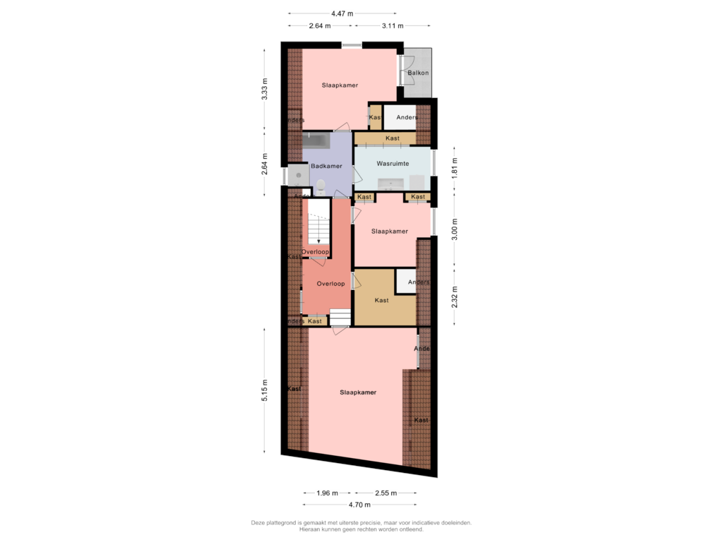 Bekijk plattegrond van Tweede verdieping van Hoogend 18