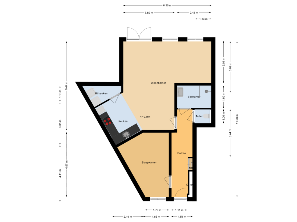 View floorplan of Begane grond of Kaapsduinhof 61