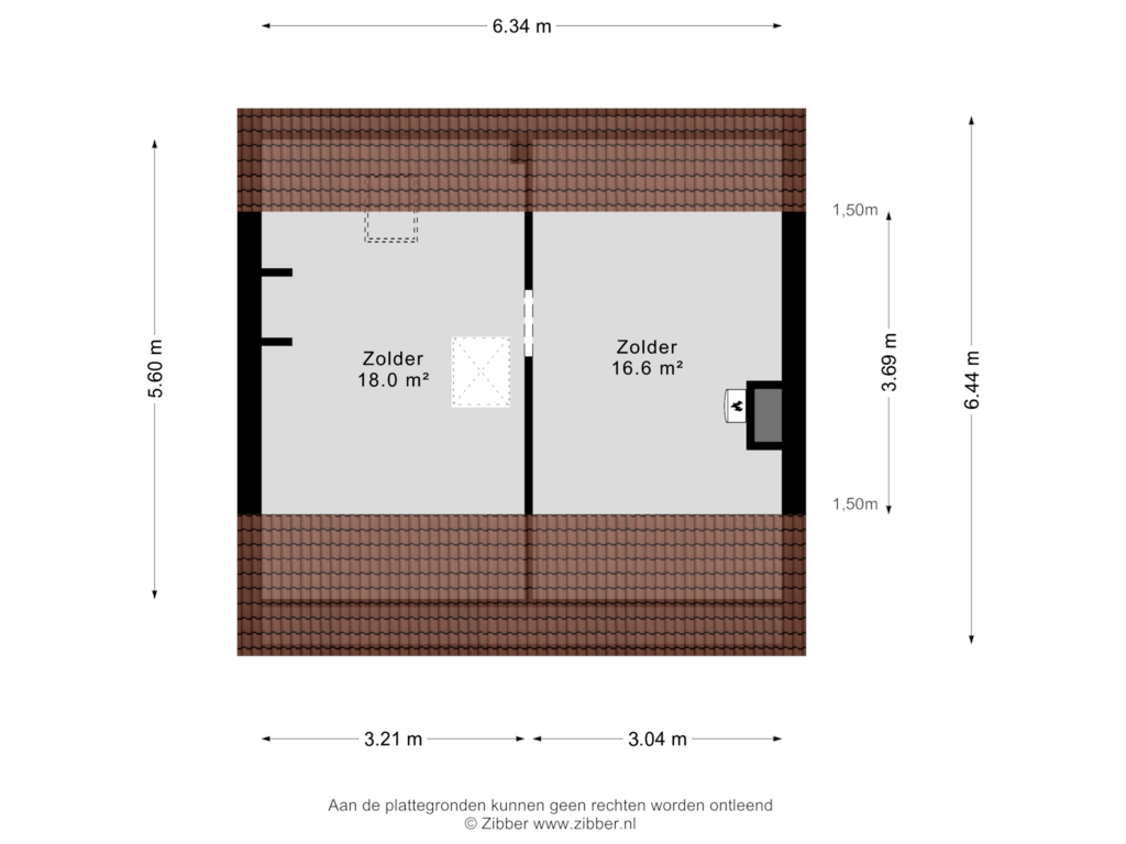 View floorplan of Zolder of Van der Munniklaan 18