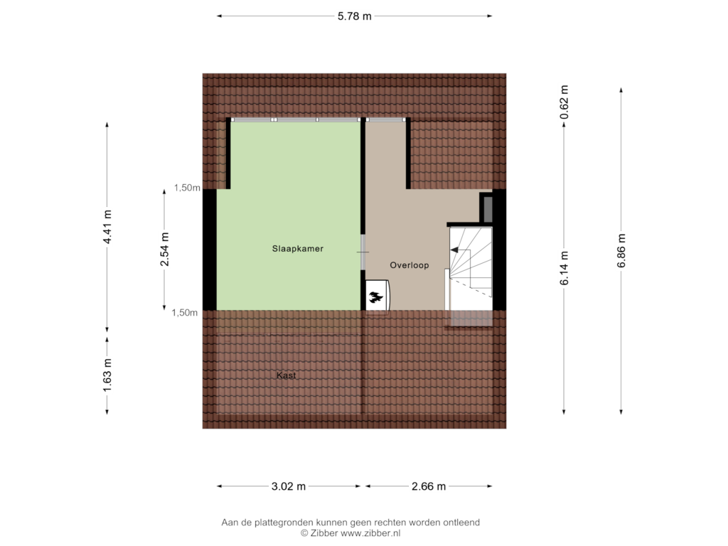 Bekijk plattegrond van Tweede verdieping van Berkenlaan 2