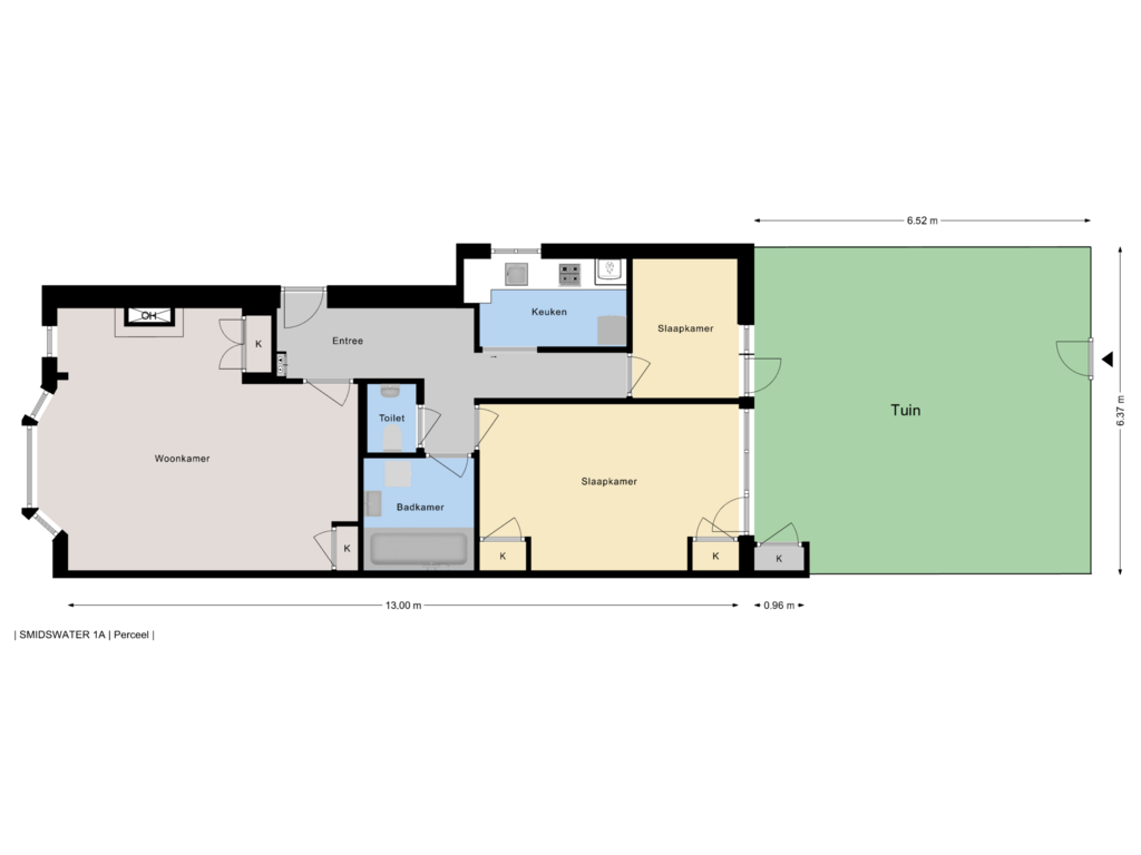 Bekijk plattegrond van Perceel van Smidswater 1-A