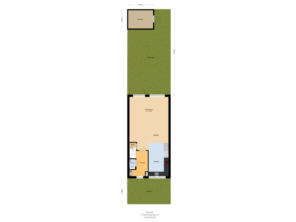 Bekijk plattegrond van Situatie van Forsythiastraat 31