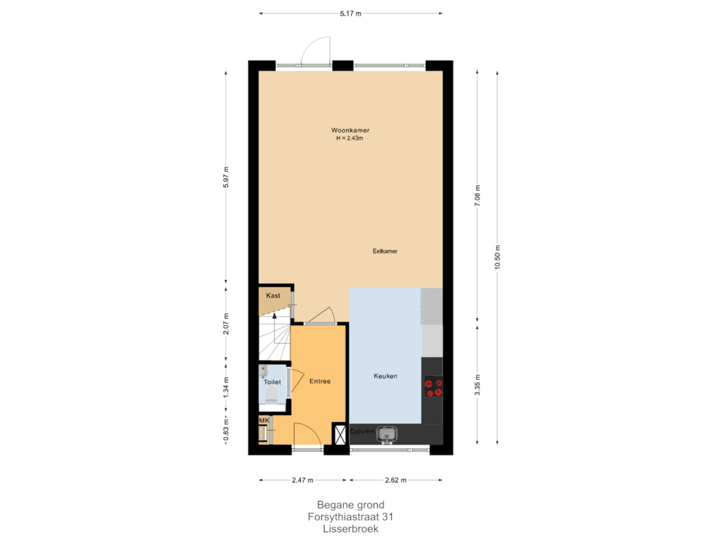 Bekijk plattegrond van Begane grond van Forsythiastraat 31