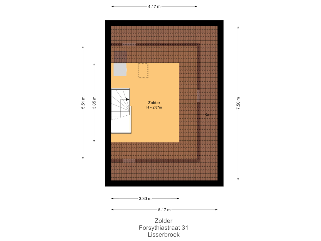 Bekijk plattegrond van Zolder van Forsythiastraat 31