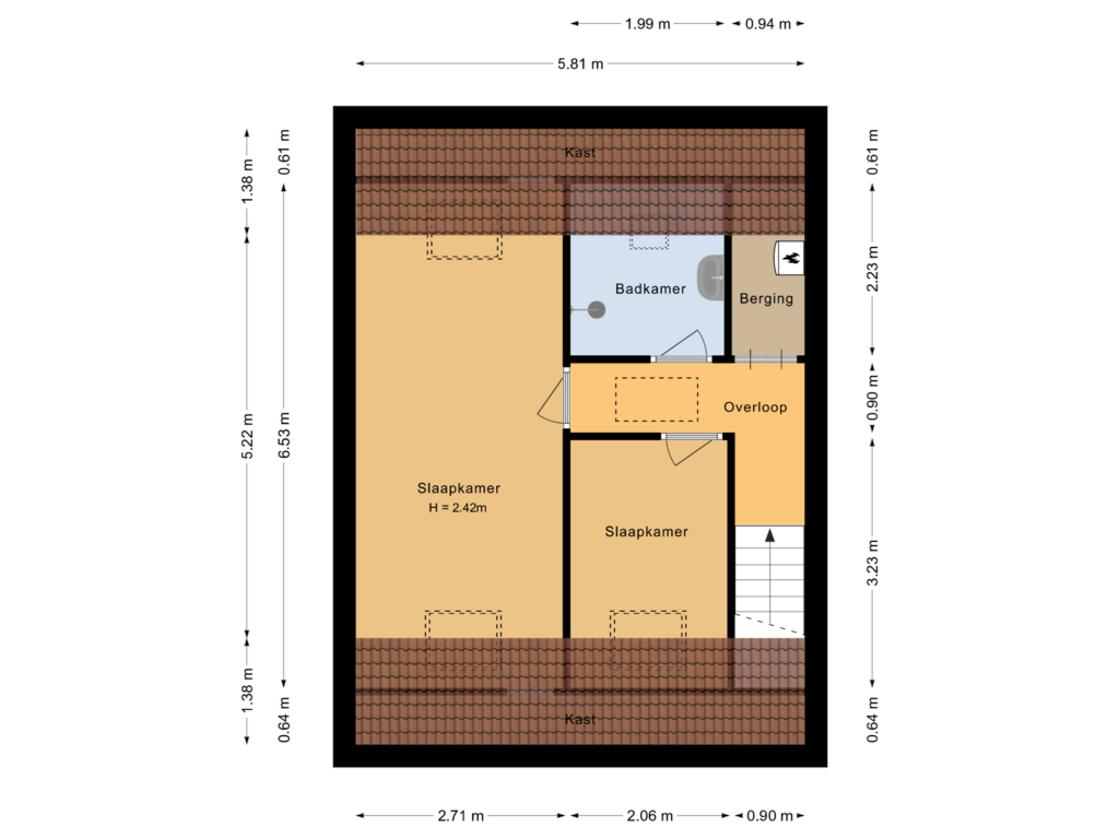 Bekijk plattegrond van Eerste verdieping van Fluitekruid 8