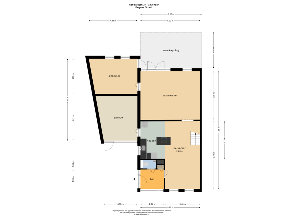 View floorplan of Begane Grond of Roodwilligen 27