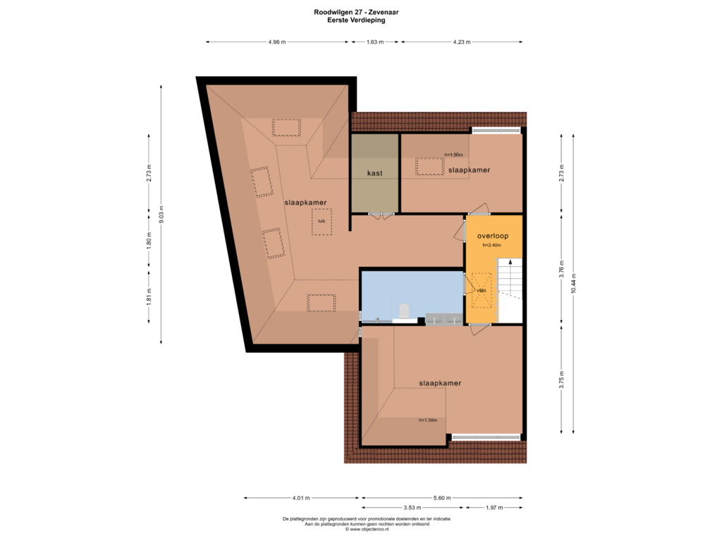 View floorplan of Eerste Verdieping of Roodwilligen 27